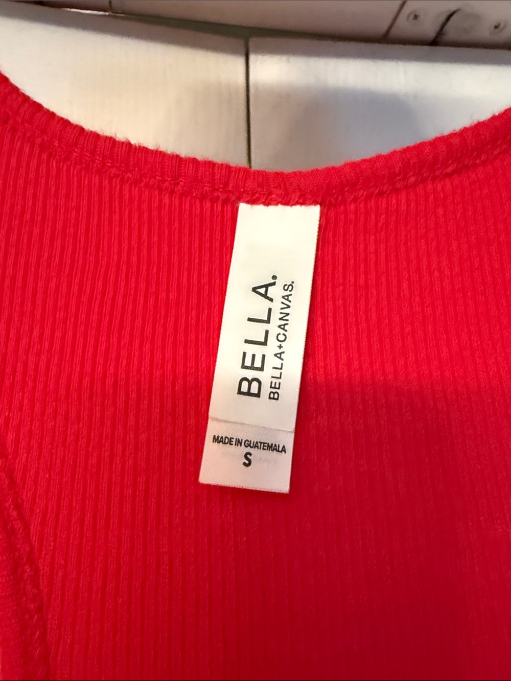 Bella Canvas Red Ribbed Racerback with Turtle Hospital Embroidered Patch - Picture 2 of 3